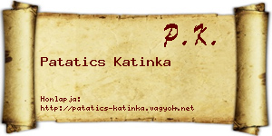 Patatics Katinka névjegykártya